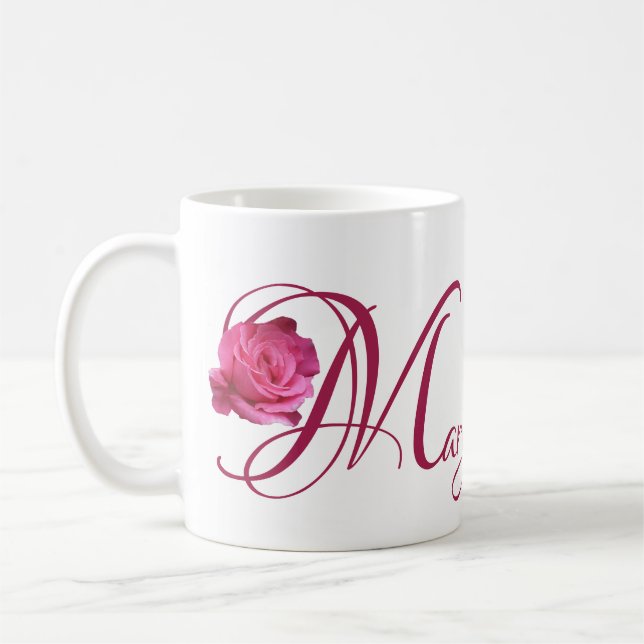 Marias Name Rosa Rosa Blume boho Kaffeetasse (Links)