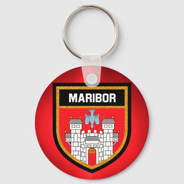 Maribor Flag Schlüsselanhänger (Vorderseite)