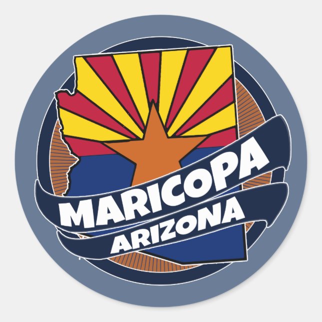 Maricopa Arizona Fahne platzte rund Aufkleber (Vorderseite)