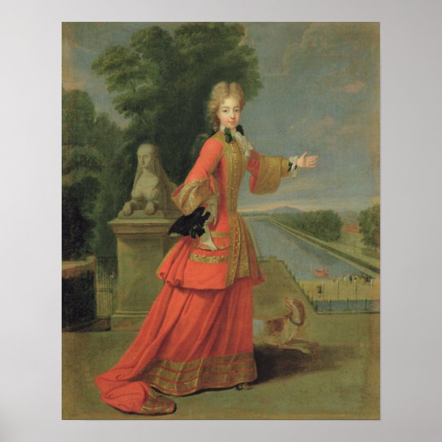 Marie-Adelaide de Savoie im Jagdkleid Poster (Vorne)