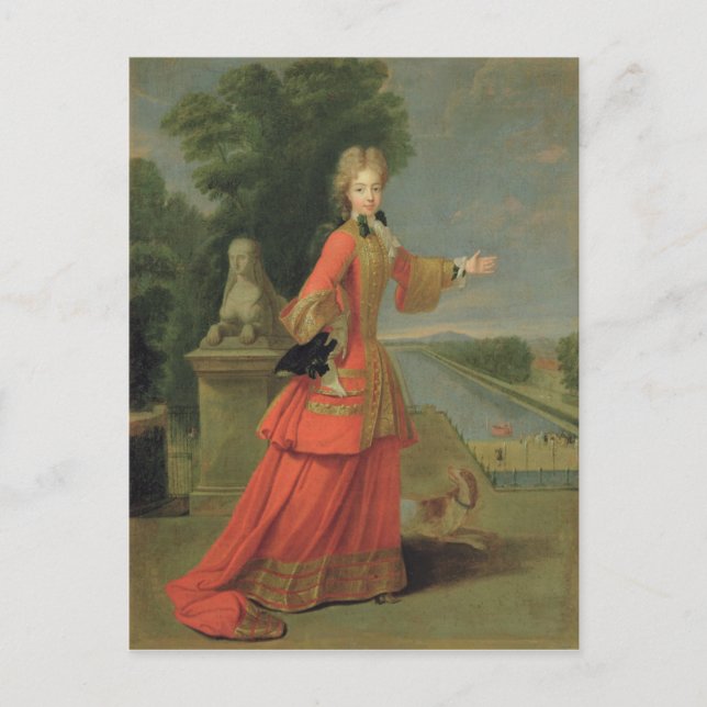 Marie-Adelaide de Savoie im Jagdkleid Postkarte (Vorderseite)