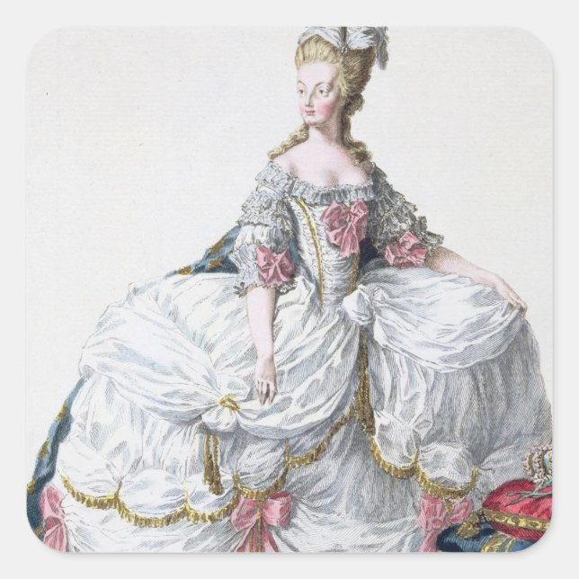 Marie Antoinette (1752-93) von "Receuil des Estam Quadratischer Aufkleber (Vorderseite)
