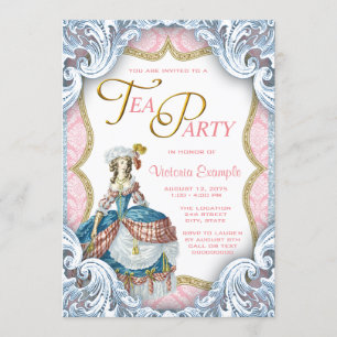 Marie Antoinette Birthday Tea Party Einladung