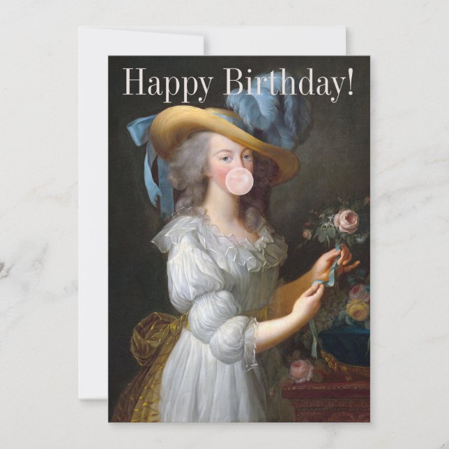Marie Antoinette Blasble Bubble gum Einladung (Vorderseite)