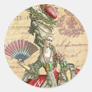 Marie Antoinette Carte Postale Parisian Siegel Runder Aufkleber