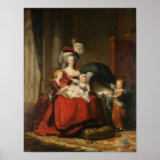 Marie Antoinette & Children Le Brun Fine Art Poster (Vorne)