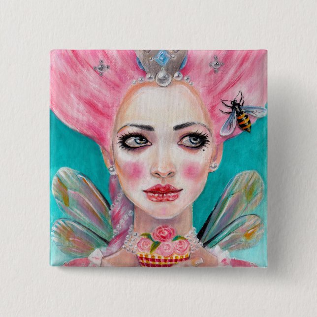 Marie Antoinette Cupcake Fee - Queen Bee Button (Vorderseite)