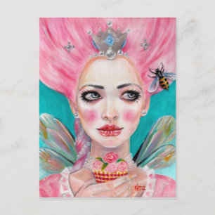 Marie Antoinette Cupcake Fee - Queen Bee Postkarte