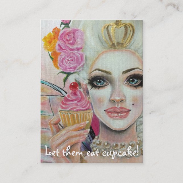 Marie Antoinette Cupcake Queen in Pink Visitenkarte (Vorderseite)