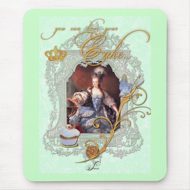 Marie Antoinette Cupcake und Bluebird Mousepad (Vorne)