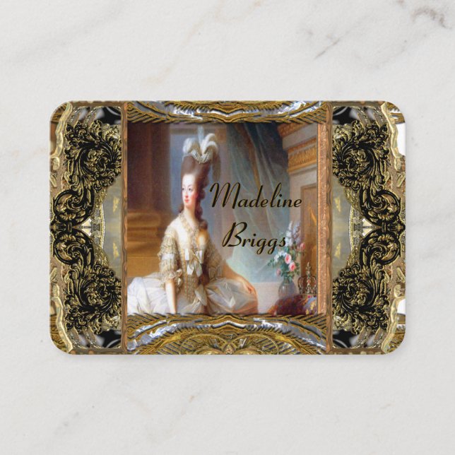 Marie Antoinette elegantes berufliches Visitenkarte (Vorderseite)