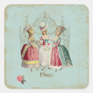 Marie Antoinette Französisch Paris Damen Quadratischer Aufkleber