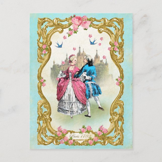 Marie Antoinette, Französisch, Rokoko, Rosa, Rose, Postkarte (Vorderseite)