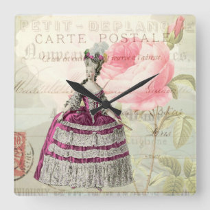 Marie Antoinette French Accent Wall Clock Quadratische Wanduhr