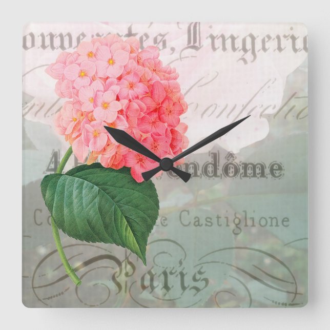 Marie Antoinette French Accent Wall Clock Quadratische Wanduhr (Vorderseite)