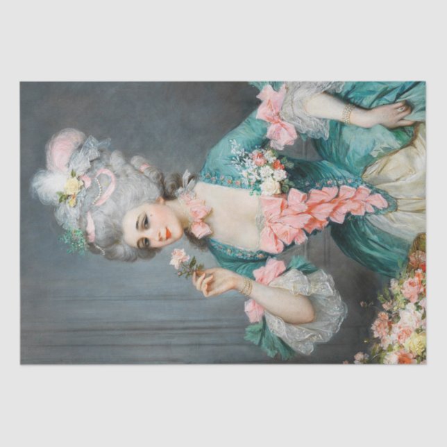 Marie Antoinette French Decoupage Decoupaging Seidenpapier (Vorderseite)