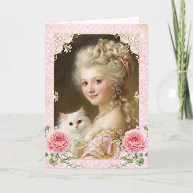 Marie Antoinette,French,Paris,cat,portrait,カード Dankeskarte (Vorderseite)