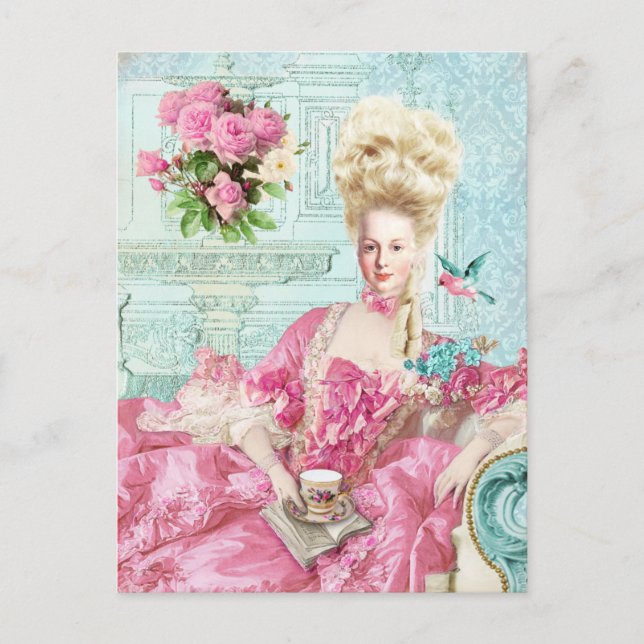 Marie Antoinette French Paris rose portrait Postkarte (Vorderseite)