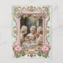 Marie Antoinette,French,Paris,tea,cake,rose ポストカード Postkarte