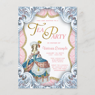 Marie Antoinette Geburtstags-Teeparty Einladung