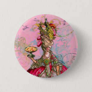 Marie Antoinette Hot Pink & Peacock Button