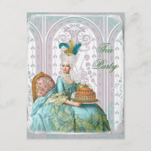 Marie Antoinette in Aqua Einladung