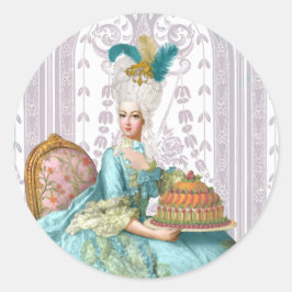 Marie Antoinette in Aqua Runder Aufkleber
