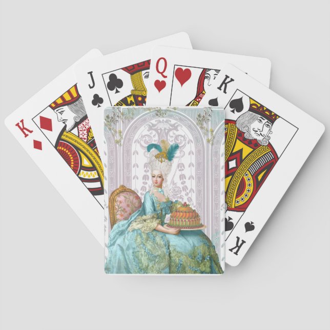 Marie Antoinette in Aqua Spielkarten (Rückseite)