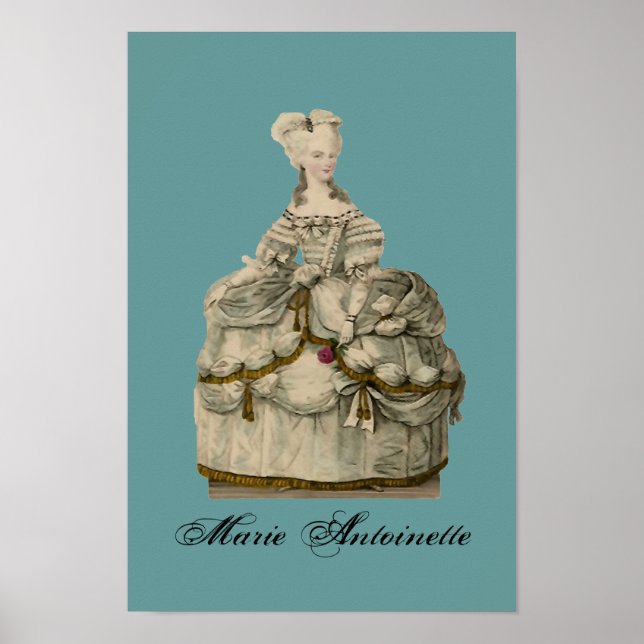 Marie Antoinette in Extravaganz Kleid ~ Poster (Vorne)