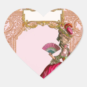 Marie Antoinette in heiß rosa Herz-Aufkleber