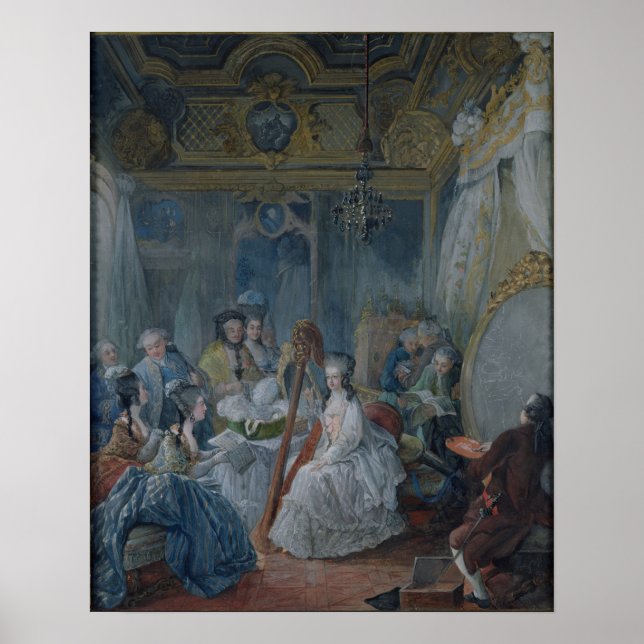 Marie Antoinette in ihrem Saal in Versailles Poster (Vorne)