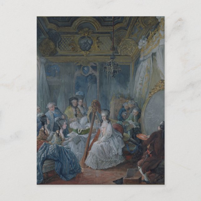 Marie Antoinette in ihrem Saal in Versailles Postkarte (Vorderseite)