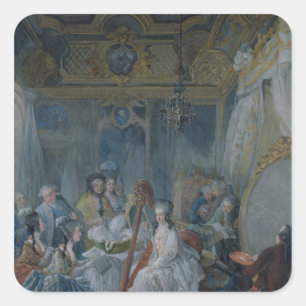 Marie Antoinette in ihrem Saal in Versailles Quadratischer Aufkleber