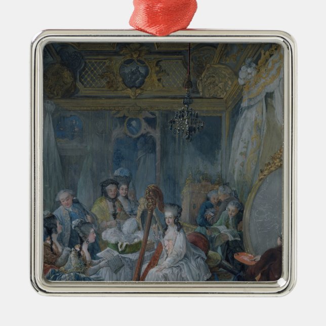 Marie Antoinette in ihrer Kammer in Versailles Silbernes Ornament (Vorne)