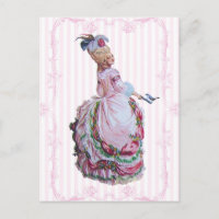 Marie Antoinette in rosa Einladung Postkarten