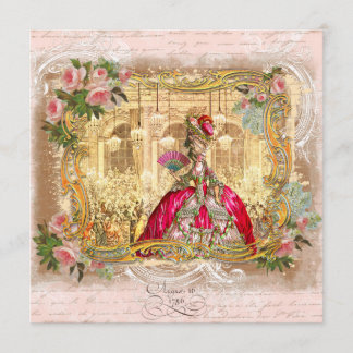 Marie Antoinette in Versailles in Pink Einladung