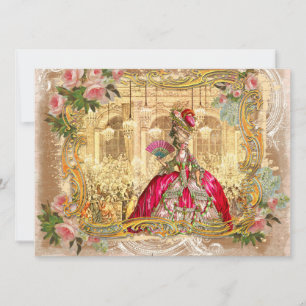 Marie Antoinette in Versailles in Rosa Einladung
