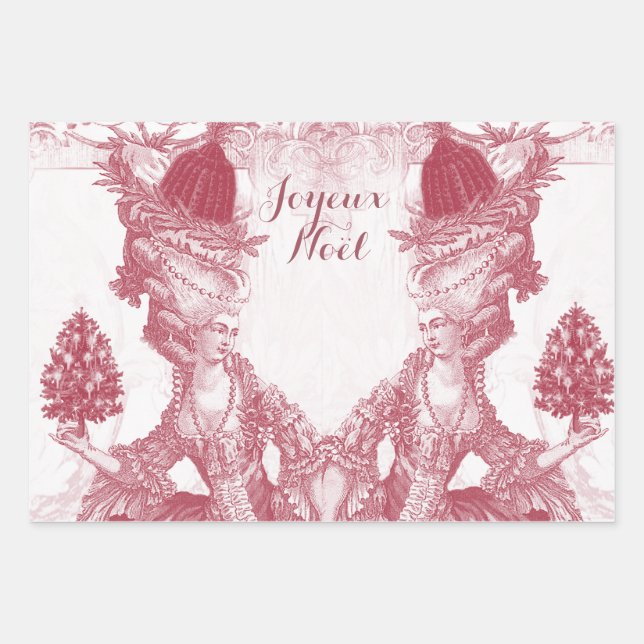 Marie Antoinette Joyeux Weihnachten Geschenkpapier Set (Vorderseite)