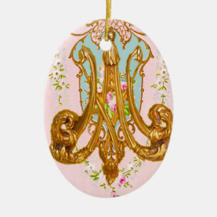 Marie Antoinette Keramik-Monogramm-Verzierung Keramikornament