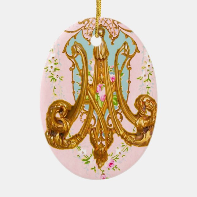 Marie Antoinette Keramik-Monogramm-Verzierung Keramikornament (Vorne)