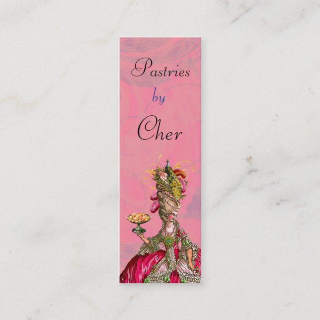 Marie Antoinette Lasse ihnen Essenskuchen-Visitenk Mini Visitenkarte (Vorderseite)