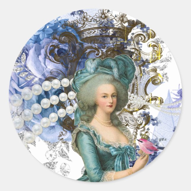 Marie Antoinette, Letzte Königin von Frankreich, S Runder Aufkleber (Vorderseite)