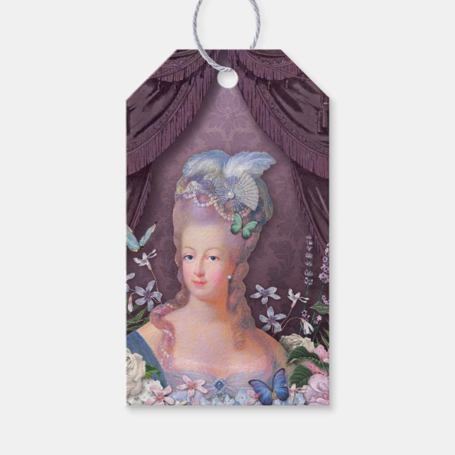 Marie Antoinette Lila Floral Geschenkanhänger (Vorderseite)