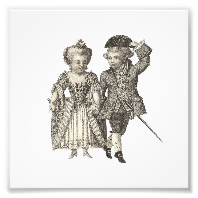 Marie Antoinette Louis XVI Vintage Kostüme Fotodruck (Vorne)