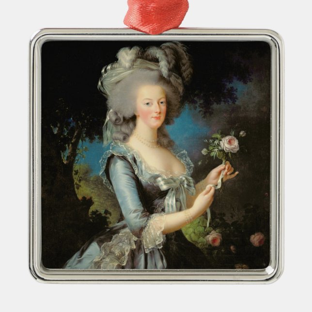 Marie Antoinette mit einer Rose, 1783 Ornament Aus Metall (Vorne)