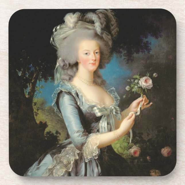 Marie Antoinette mit einer Rose, 1783 Untersetzer (Vorderseite)