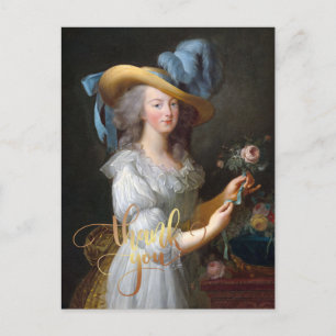 Marie Antoinette mit einer Rose Danke Postkarte