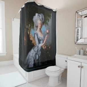 Marie Antoinette mit einer Rose Duschvorhang