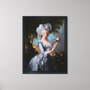 Marie Antoinette mit einer Rose Leinwanddruck