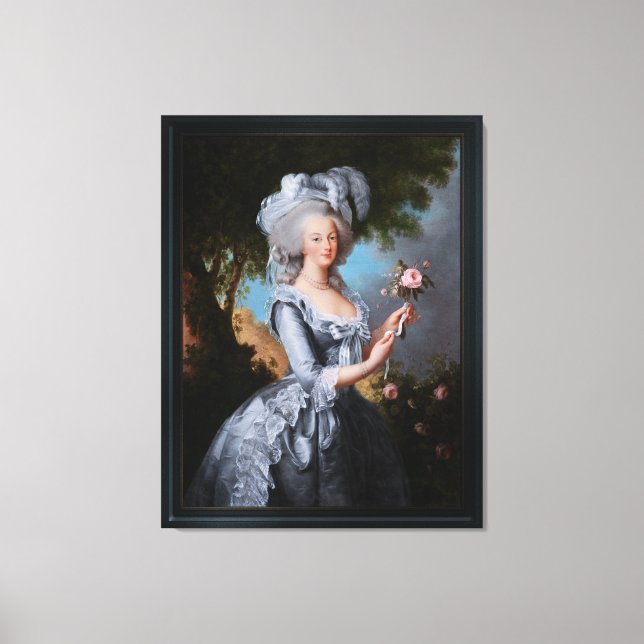 Marie Antoinette mit einer Rose Leinwanddruck (Vorderseite)